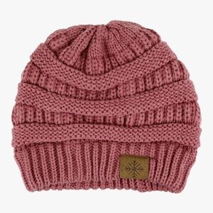 Elegant Pink Knit Beanie for Women,